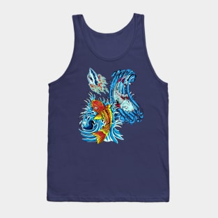 Koi and shark Tank Top